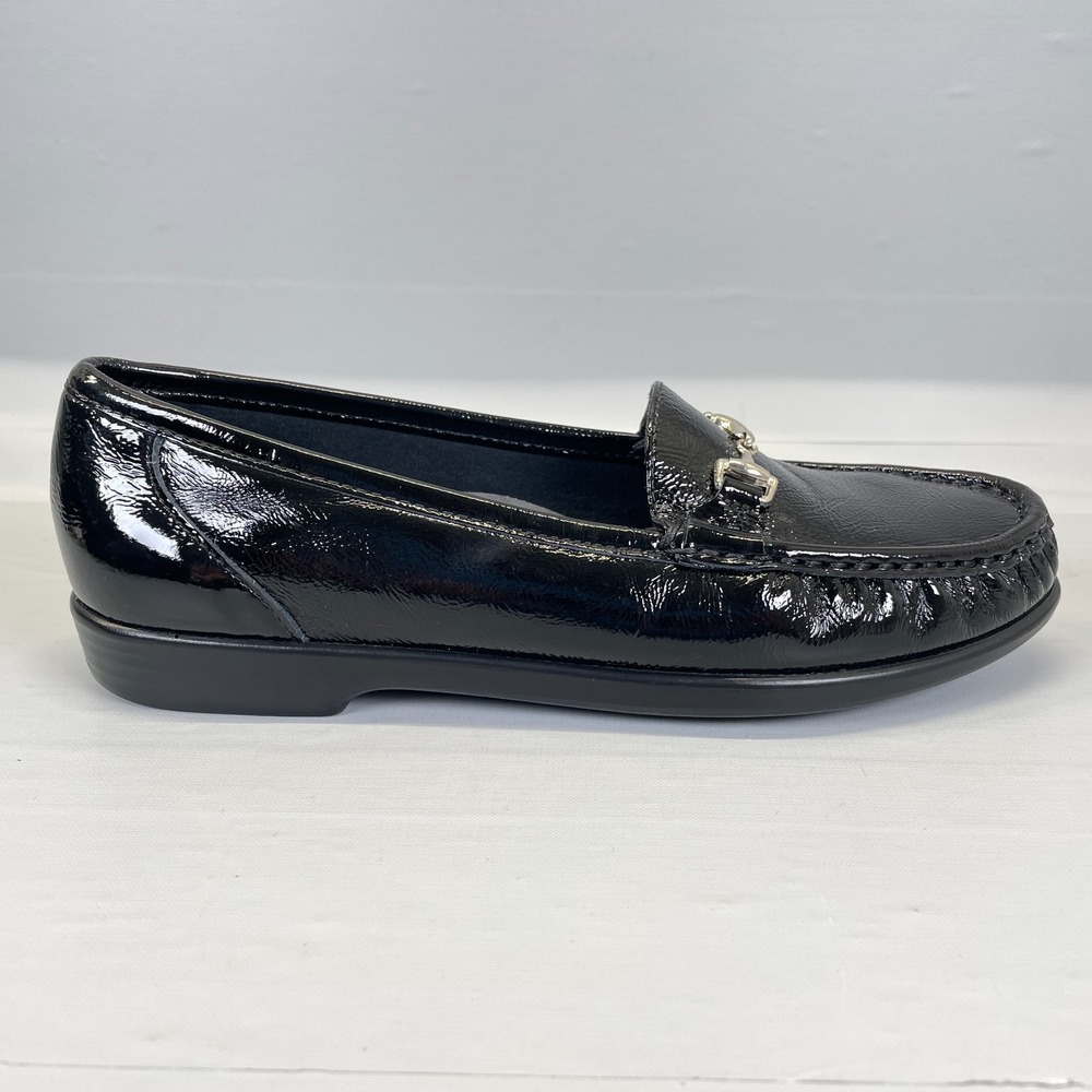 SAS Metro Horsebit Loafers Womens Size 9 N Black Patent Leather Comfort Shoes